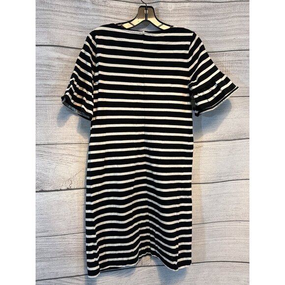 J.Crew Ruffled Bell Sleeved Striped T-shirt Dress Size S - Picture 4 of 4